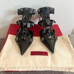 Valentino Black Roman Stud Heels